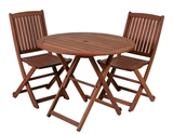 Show details for Home4you Nantes Table And 2 Chairs Set Meranti