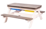 Show details for Folkland Timber Multifunctional Children's Picnic Table With Baths White / Graphite