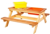 Show details for Folkland Timber Multifunctional Children's Picnic Table With Baths Yellow / Brown
