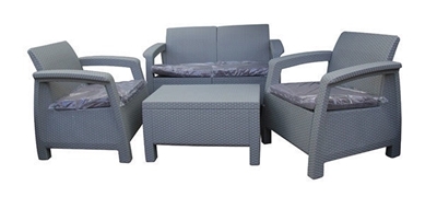 Picture of Keter Corfu Garden Furniture Set Light Gray