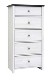 Show details for Black Red White Porto III Drawer White Larch