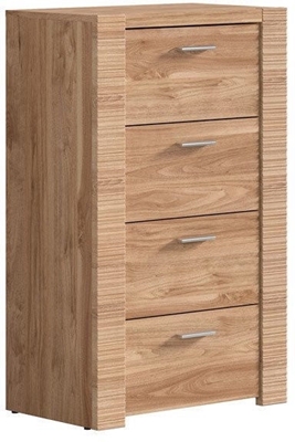 Picture of Black Red White Raflo Chest Of Drawers 35.5x59x96.5cm Walnut