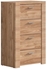 Picture of Black Red White Raflo Chest Of Drawers 35.5x59x96.5cm Walnut