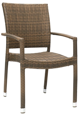 Picture of Home4You Armrest Chair Wicker 3 Cappuccino