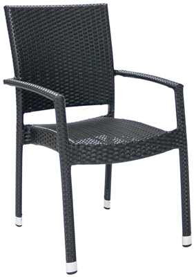 Picture of Home4You Armrest Chair Wicker 3 Black