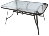 Show details for Besk Table With Glass Top 150x90cm Dark Brown