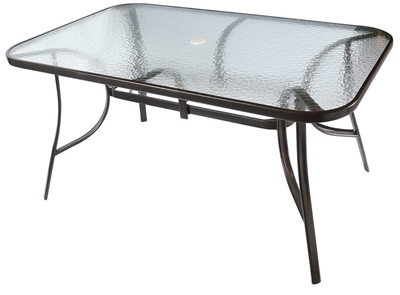 Picture of Besk Table With Glass Top 150x90cm Dark Brown