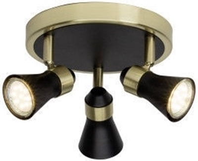 Picture of Brilliant Spotlight Jupp Lamp 3x7W GU10 Black / Brass