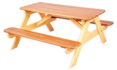 Picture of Folkland Timber Children Picnick Table Yellow / Brown