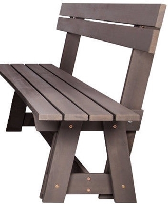 Picture of Folkland Timber Riva Bench with Backrest Graphite