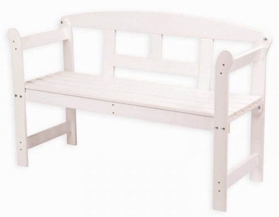 Picture of Folkland Timber Garden Bench Friiz White