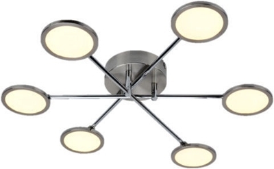 Picture of Brilliant Rufus Ceiling Lamp Silver 6x5W LED