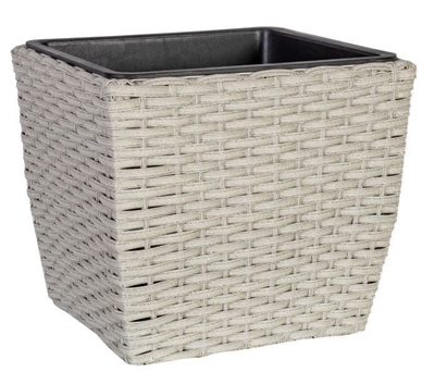 Picture of Home4you Flowerpot Wicker 28x28x26cm Light Grey