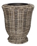 Show details for Home4you Flowerpot Wicker D28x32cm Grey