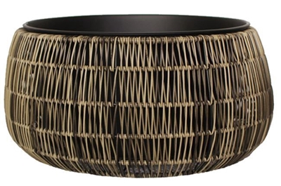 Picture of Home4you Flowerpot Wicker D36x20cm Brown