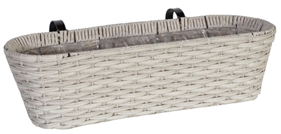 Picture of Home4you Wicker Balcony Box 60x18x16cm Light Grey