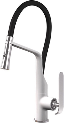 Picture of Vento Tivoli Kitchen Faucet with Pull-Out Shower White/Chrome