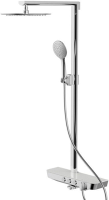 Picture of Vento Tivoli Thermostatic Shower System with Hand Shower/Spout/Shelf White/Chrome