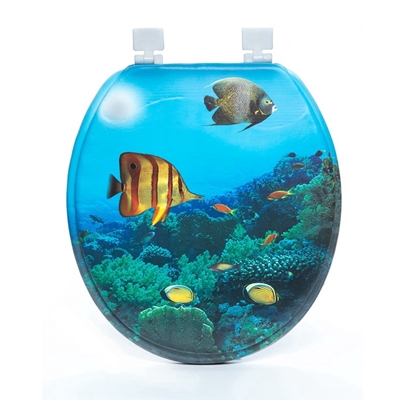 Picture of Toilet seat OKKO S701, blue with fish and soft coating