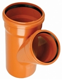 Show details for Outdoor sewer pipe triangle Wavin D110mm, 45 °, PVC