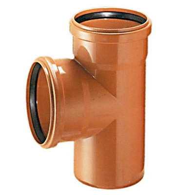 Picture of Outdoor sewer pipe triangle Wavin D110mm, 90 °, PVC