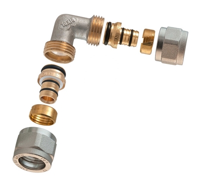 Picture of Detachable elbow, diameter 16x16 mm, TDM Brass