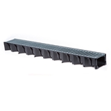 Show details for Gutter element with galvanized steel gratings Aco HexaLine, 1 m