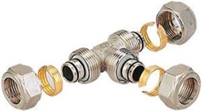 Picture of GTN PEX Pipe 3-Way Connector Nickel 20x20x20mm