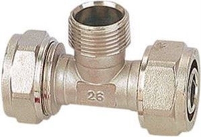 Picture of GTN PEX Pipe 3-Way Connector with External Thread Nickel 20x1/2"x20mm