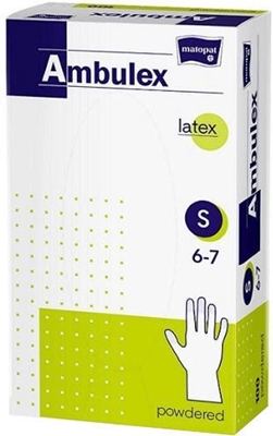 Picture of Matopat Ambulex Latex Powdered Gloves 100pcs S