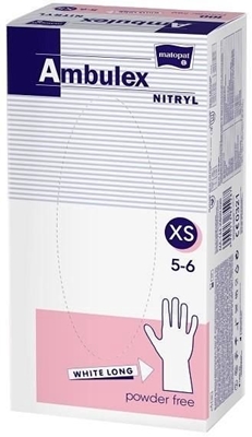 Picture of Matopat Ambulex Nitryl Powder Free Gloves XS White 100pcs