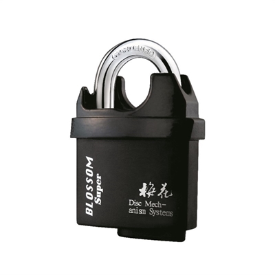 Picture of LOCK WITH PVC COVER.60MM BLACK (BLOSSOM)