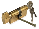 Show details for LOCK CYLINDER 503B3030L WITH ROTARY HANDLE BRASS 25 (TESA ASSA ABLOY)