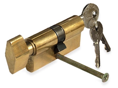 Picture of LOCK CYLINDER 503B3030L WITH ROTARY HANDLE BRASS 25 (TESA ASSA ABLOY)
