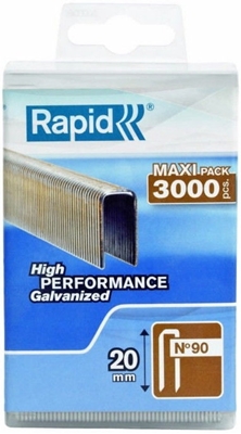 Picture of Rapid Narrow Crown 90/20mm Staples 3000pcs