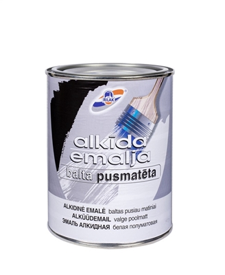 Picture of Alkyd enamel Rilak, white, semi-matt, 0.9l