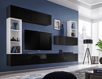 Picture of ASM Blox I Living Room Wall Unit Set Black/White