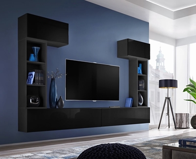 Picture of ASM Blox II Living Room Wall Unit Set Black