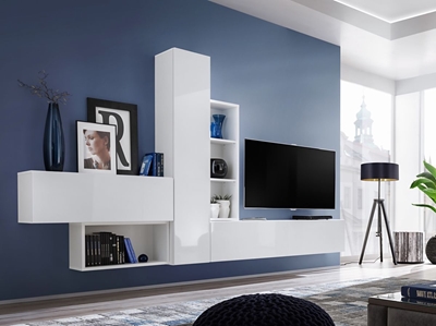 Picture of ASM Blox IV Living Room Wall Unit Set White