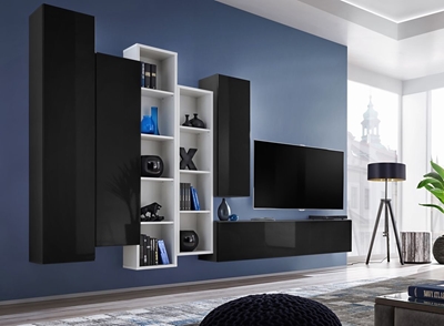 Picture of ASM Blox V Living Room Wall Unit Set Black/White
