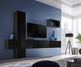 Show details for ASM Blox VI Living Room Wall Unit Set Black