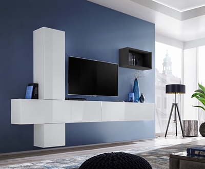 Picture of ASM Blox VI Living Room Wall Unit Set White/Black