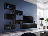 Show details for ASM Blox VIII Living Room Wall Unit Set Black