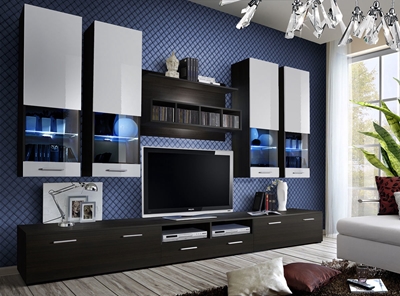 Picture of ASM Dorade Living Room Wall Unit Set Wenge/White