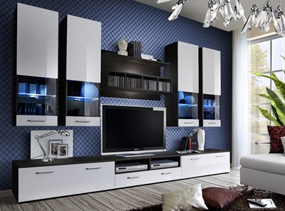 Picture of ASM Dorade Living Room Wall Unit Set White/Wenge