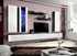 Picture of ASM Fly E Living Room Wall Unit Set Vertical Glass Black/White Gloss