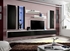 Picture of ASM Fly E Living Room Wall Unit Set Vertical Glass White/Black Gloss