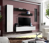 Show details for ASM Fly G Living Room Wall Unit Set Black/White Gloss
