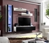 Picture of ASM Fly G Living Room Wall Unit Set Vertical Glass White/Black Gloss