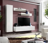 Show details for ASM Fly G Living Room Wall Unit Set White/White Glass